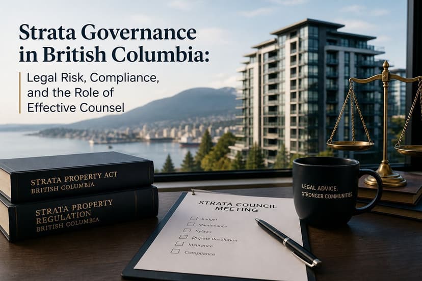 Strata Governance Strata Governance in British Columbia: Legal Risk, Compliance, and the ...